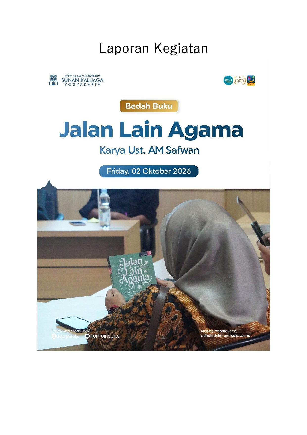 LAPORAN LAUNCHING BUKU JALAN LAIN AGAMA